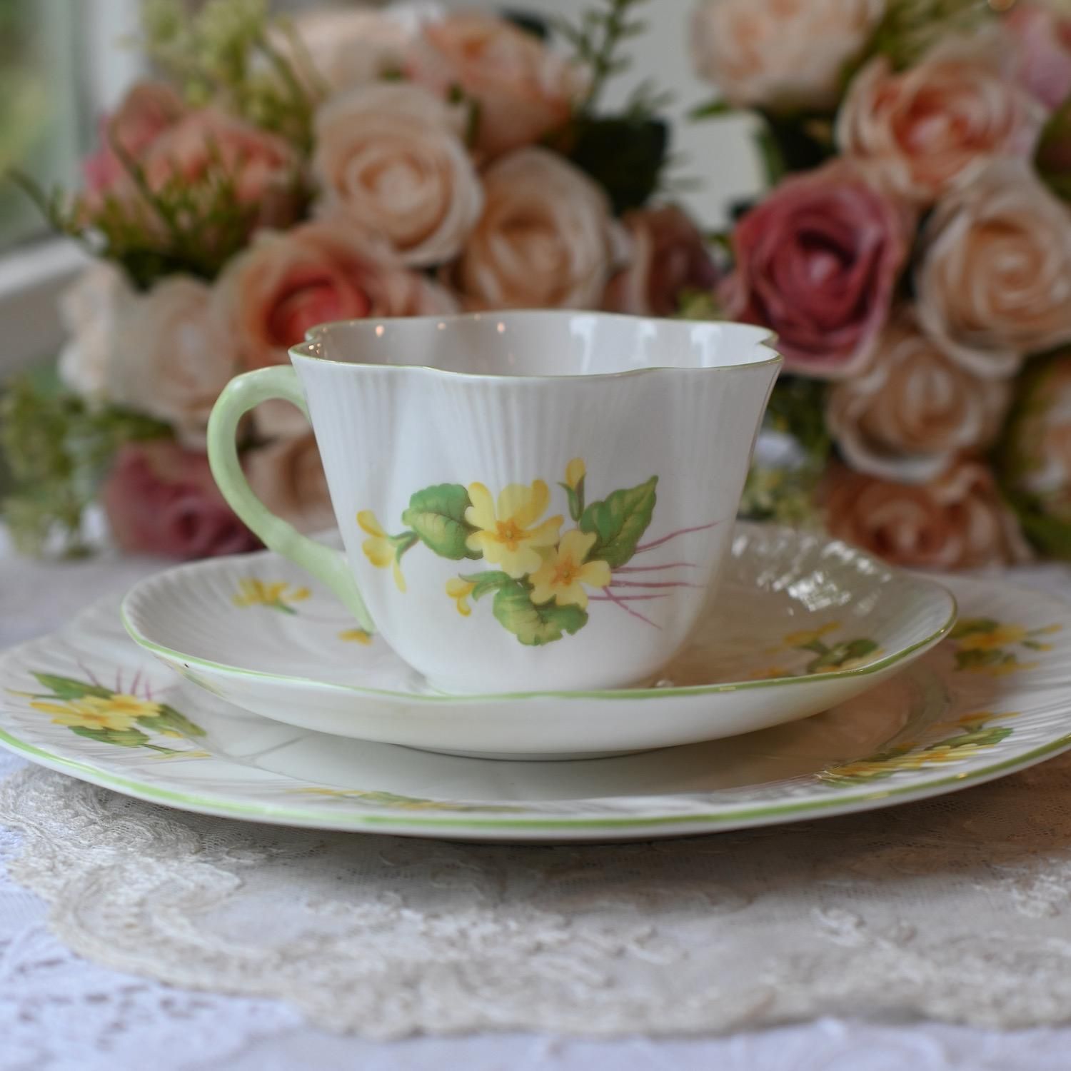 Shelley Primrose プリムローズ 花型ディッシュ トリオ シェリー