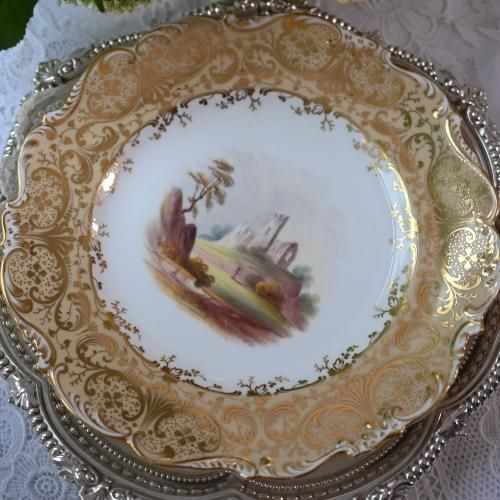 英国アンティーク　リッジウェイ　イエロー　プレート 皿　イギリス 英国アンティーク リッジウェイ イエロー プレート 皿 イギリス