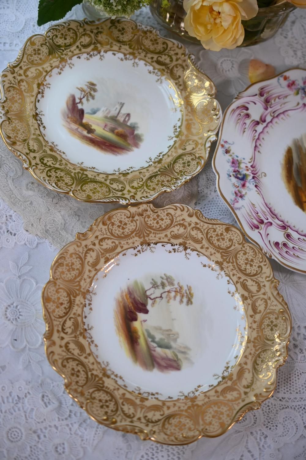 英国アンティーク　リッジウェイ　イエロー　プレート 皿　イギリス 英国アンティーク リッジウェイ イエロー プレート 皿 イギリス