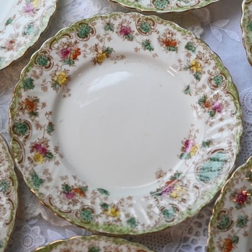 ❤︎ロイヤルスタッフォードシャー　アンティークヴィンテージ　オーバル皿　レッド風景 Yahoo!オークション -「クラウンスタッフォードシャー」の落札