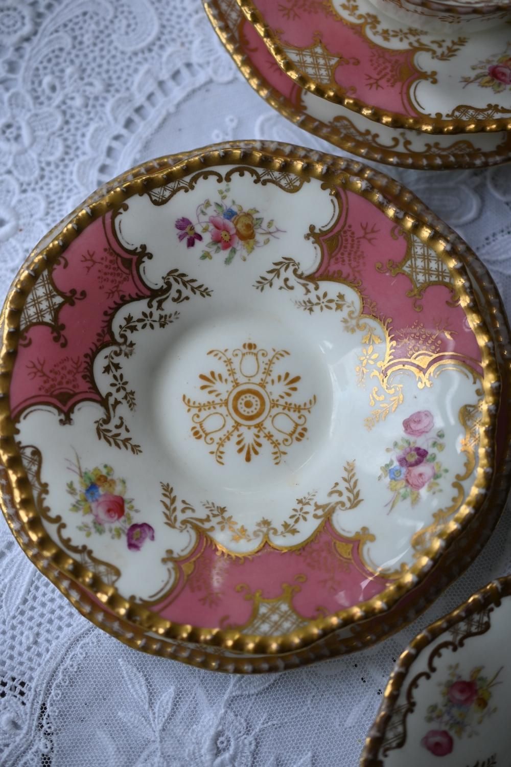 英国製アンティーク　1800年代初期　コールポート　ポンパドールピンク【稀少品】 1910年代 コールポート 稀少ポンパドールピンク色のバット