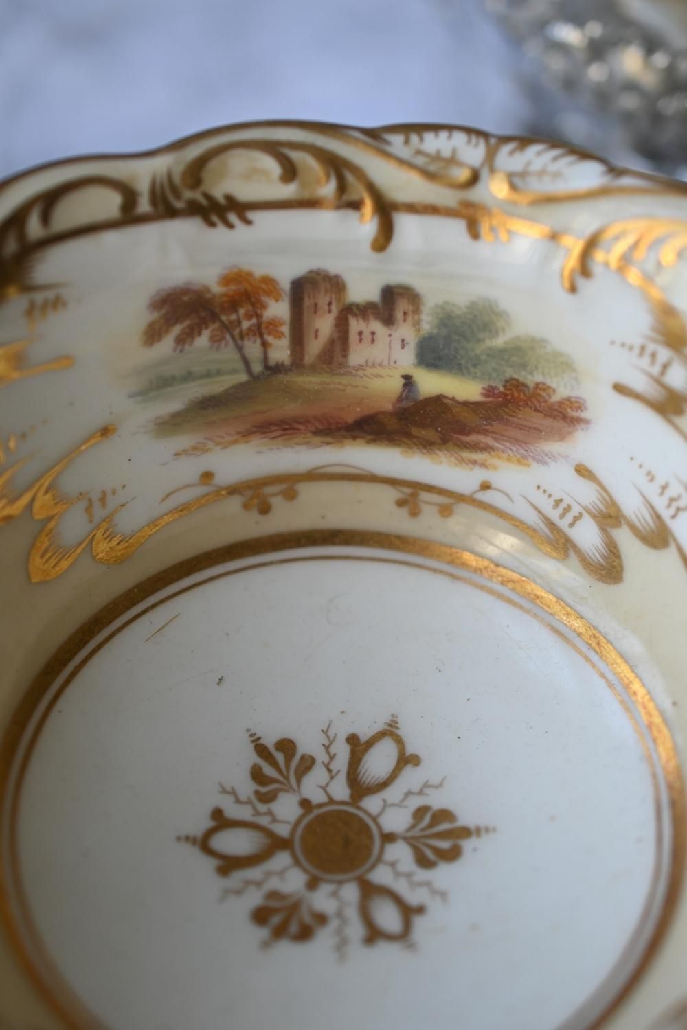 1830年代 コールポート アデレードシェイプ 風景画のカップ＆ソーサー