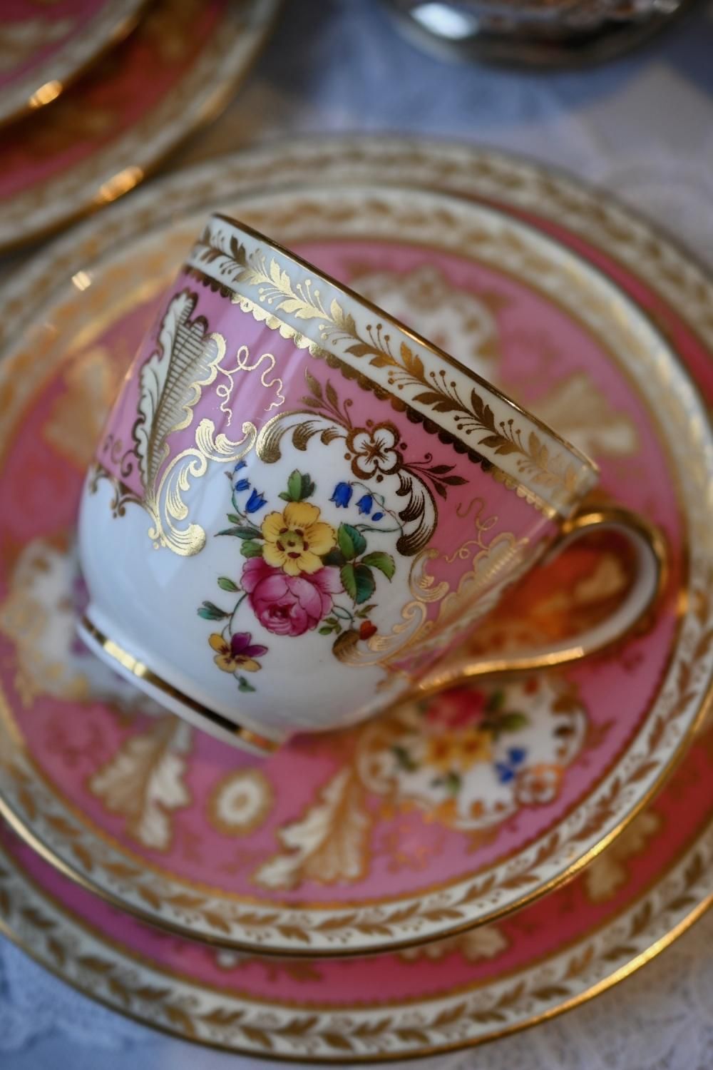 英国製アンティーク　1800年代初期　コールポート　ポンパドールピンク【稀少品】 d02f1908b9eda465666b9e0cc0b0f2