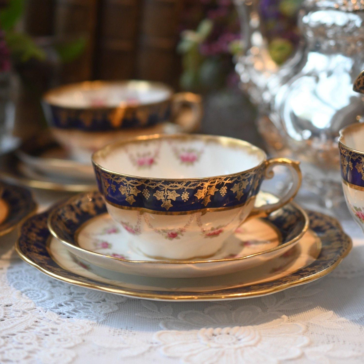 コーヒーカップ　エインズレイ　コバルト　新品　箱入 カップ＆ソーサー AYNSLEY エインズレイ ジョージアンコバルト