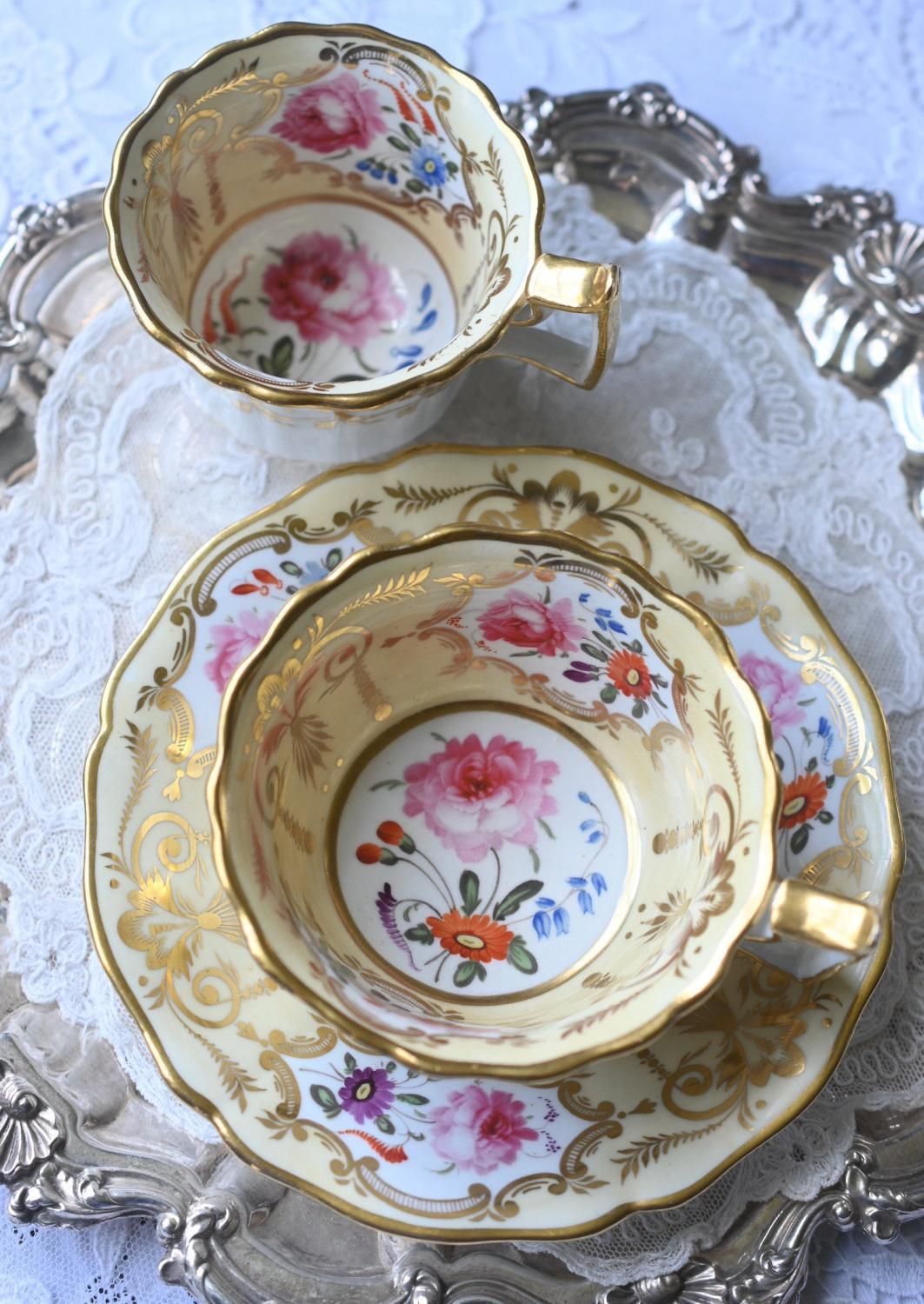 1825年から1830年代 イエーツ ロンドンハンドル 手描きのピンク