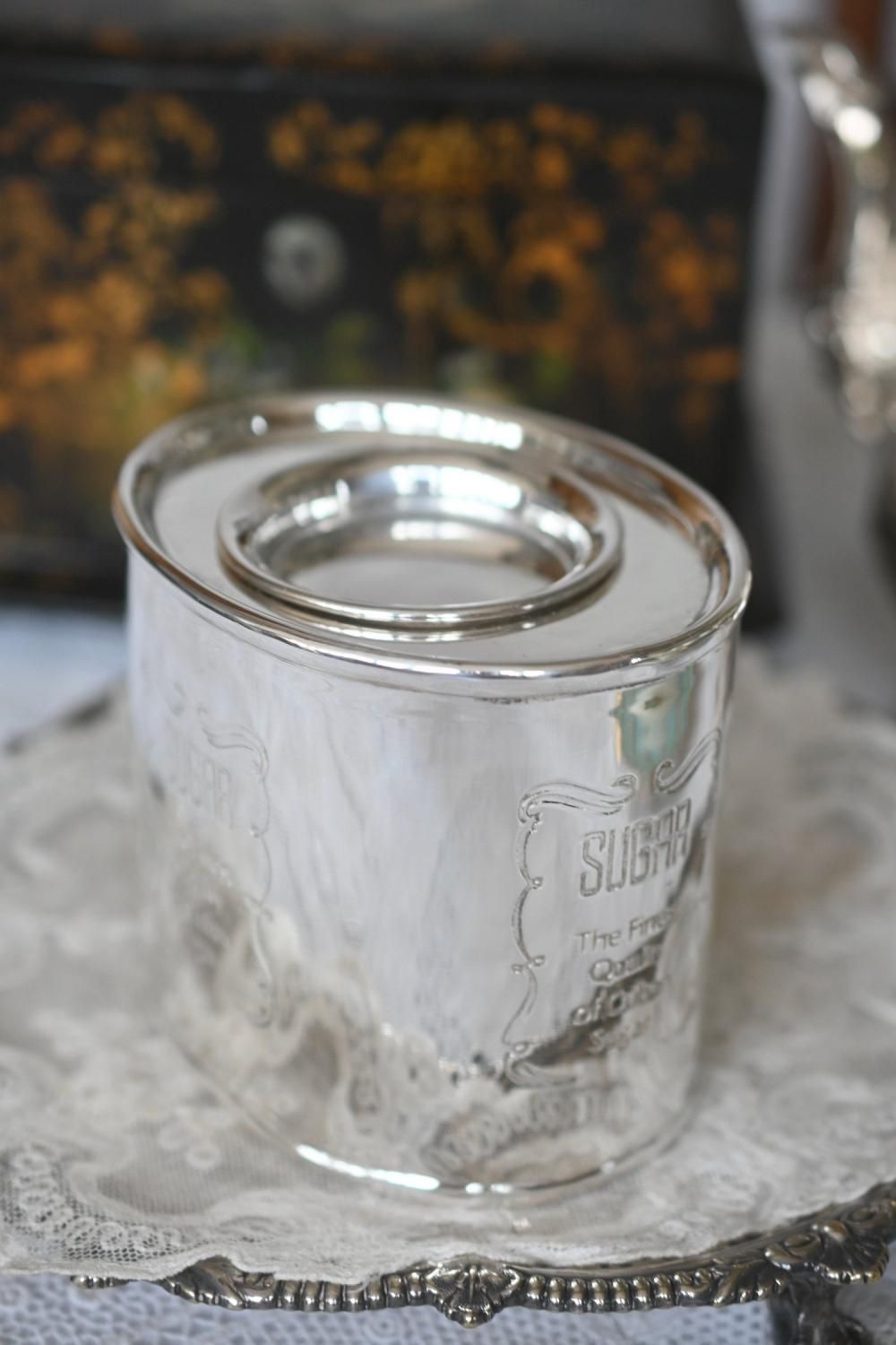 銀製！アンティークイギリス砂糖入れ デザート入れ 銀製！アンティーク