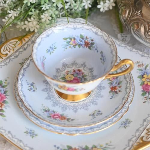 イギリスアンティーク 激レア クロテッドクリーム ネイビーグレー