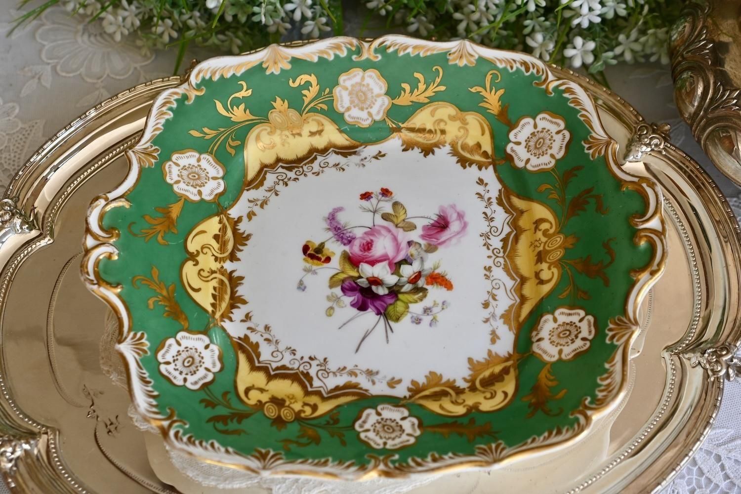 1820年〜1830年代 コールポート フェルスパー磁器 グリーンと