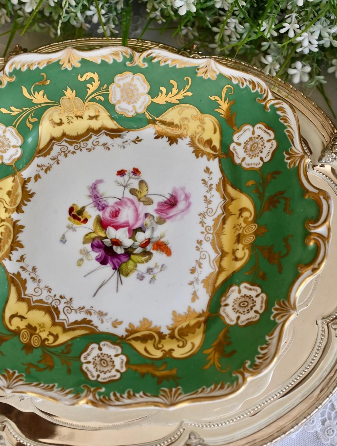 1820年〜1830年代 コールポート フェルスパー磁器 グリーンと