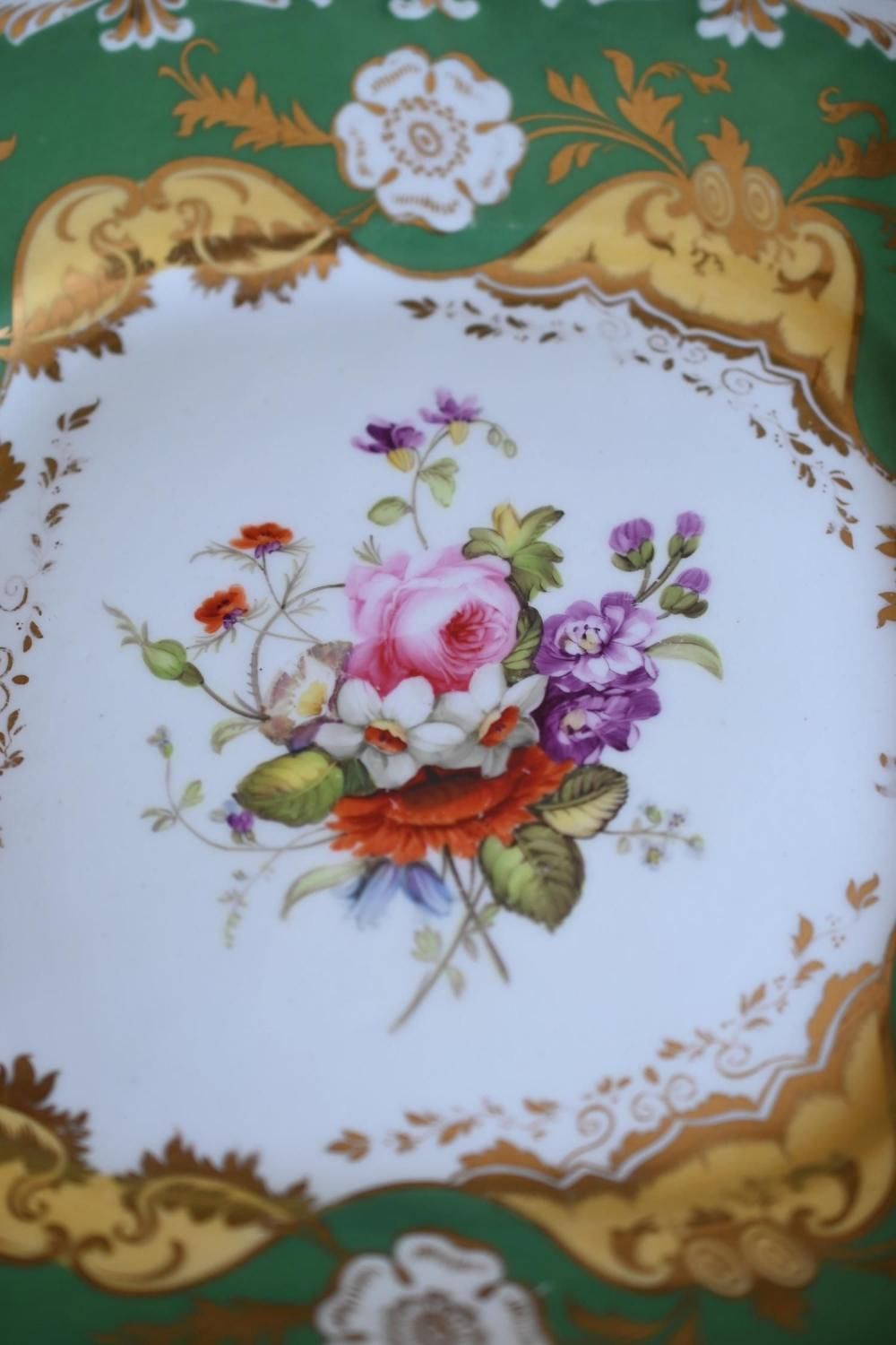 アンティーク　プレート　手描き　金彩　 薔薇　オーストリア アンティーク プレート 手描き 金彩 薔薇 オーストリア