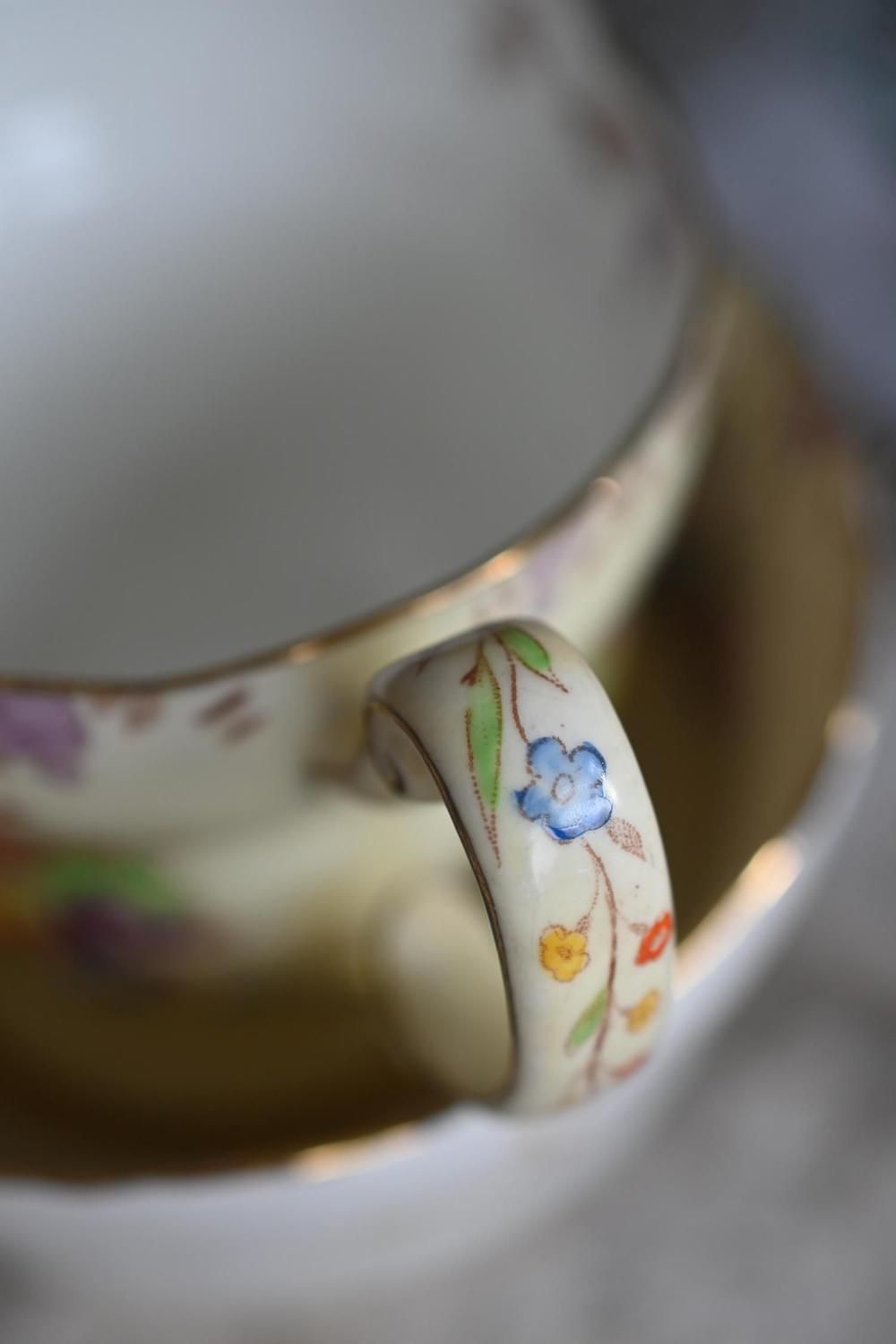 パラゴン ② カップ デミタス ローズ コバルト アンティーク 金蝕バラ デミタスカップ＆ソーサー