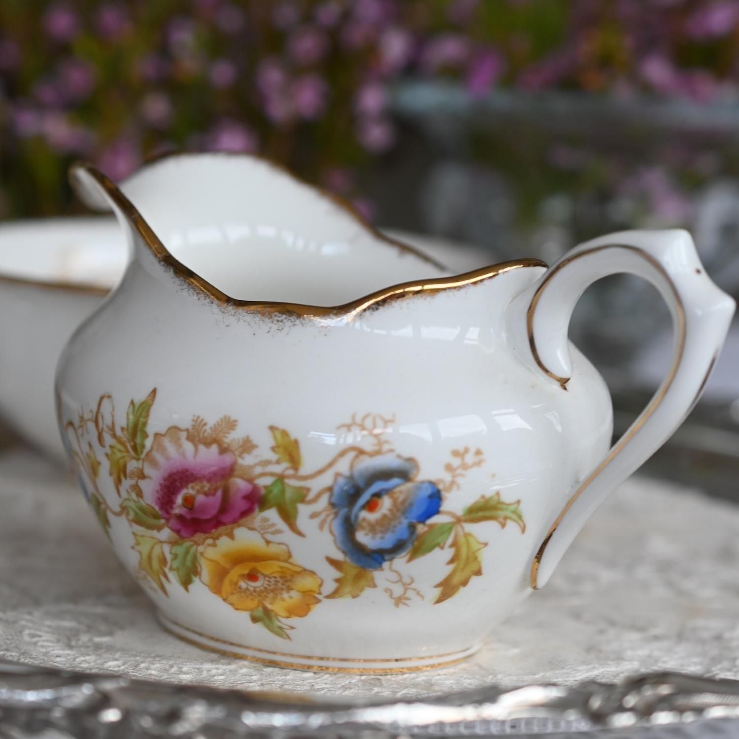 【レア美品】ロイヤルアルバート ★オフィーリア★プチボウル　2個 ロイヤルアルバート ブラッシュ金彩とピオニー模様のミルク