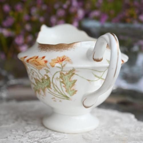 <img class='new_mark_img1' src='https://img.shop-pro.jp/img/new/icons11.gif' style='border:none;display:inline;margin:0px;padding:0px;width:auto;' />ワイルマン・フォリーチャイナ オレンジ色のポピーとブラッシュ金彩のミルクジャグ  (送料込)