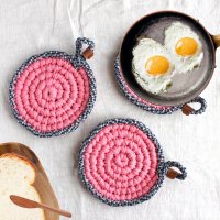 Crochet 鍋敷き / pink　-glitt Handmade- 