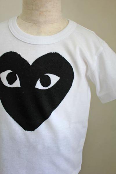 PLAY COMME des GARCONS KIDS Tシャツ　白ボディ×黒ハートプリント - Berlin On Line Shop