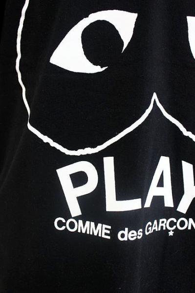 PLAY COMME des GARCONS 黒ボディ×逆さハート／ロゴプリントTシャツ
