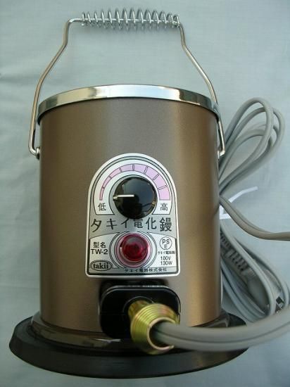 タキイ電器 和裁用 電気鏝(コテ)2丁立て 茶色-