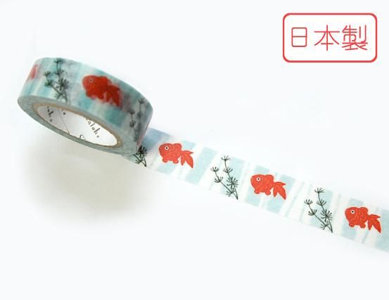 ゆうパケット対応】いろは和紙テープ(15mm幅)[金魚鉢] - 雑貨