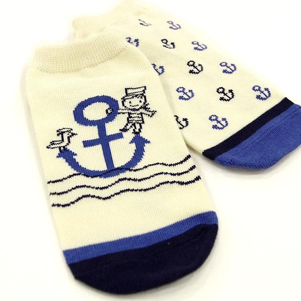 3cmゆうパケット対応】レディースソックス[マリン] - 雑貨
