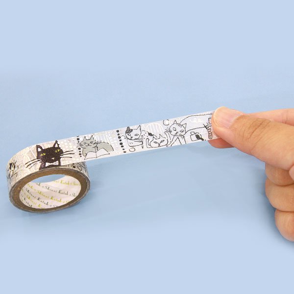 【ゆうパケット対応】きらぴかマスキングテープ(15mm幅)[猫の事務所] - 雑貨オンラインショップShinzi Katoh Collection