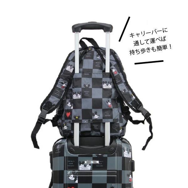 折り畳みリュック[Mickey&Minnie]フラワーパークピンク - 雑貨