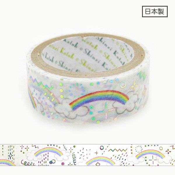 【3㎝ゆうパケット対応】きらぴかマスキングテープ[キラキラ虹] - 雑貨オンラインショップShinzi Katoh Collection