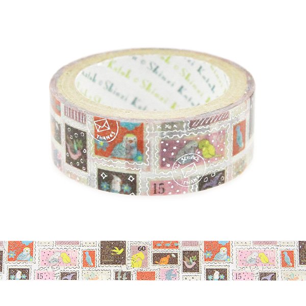 【3㎝ゆうパケット対応】きらぴかマスキングテープ[切手] - 雑貨オンラインショップShinzi Katoh Collection