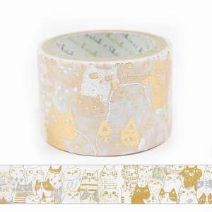 星アカリ　きらぴかマスキングテープ（27mm幅）[many cats] 