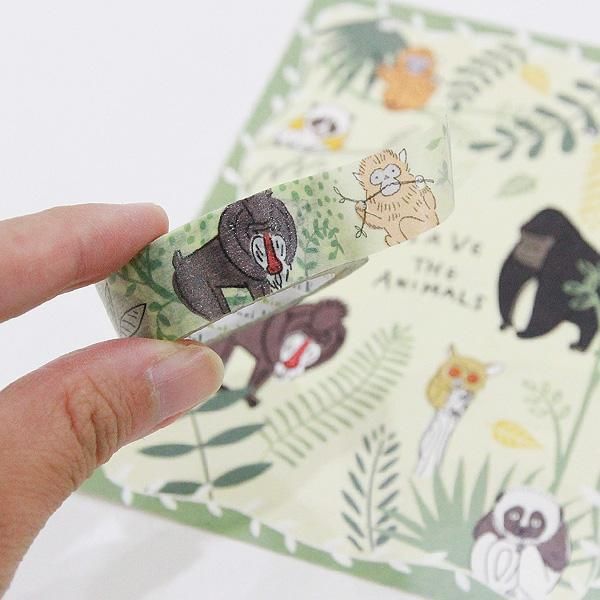3cmゆうパケット対応】絶滅危惧種マスキングテープ(15mm幅