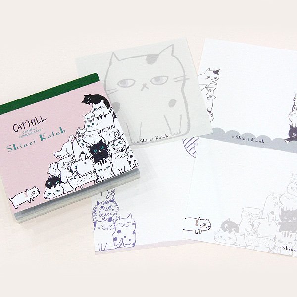 【3cmゆうパケット対応】ブロックメモ　キャットヒル　ピンク - 雑貨オンラインショップShinzi Katoh Collection
