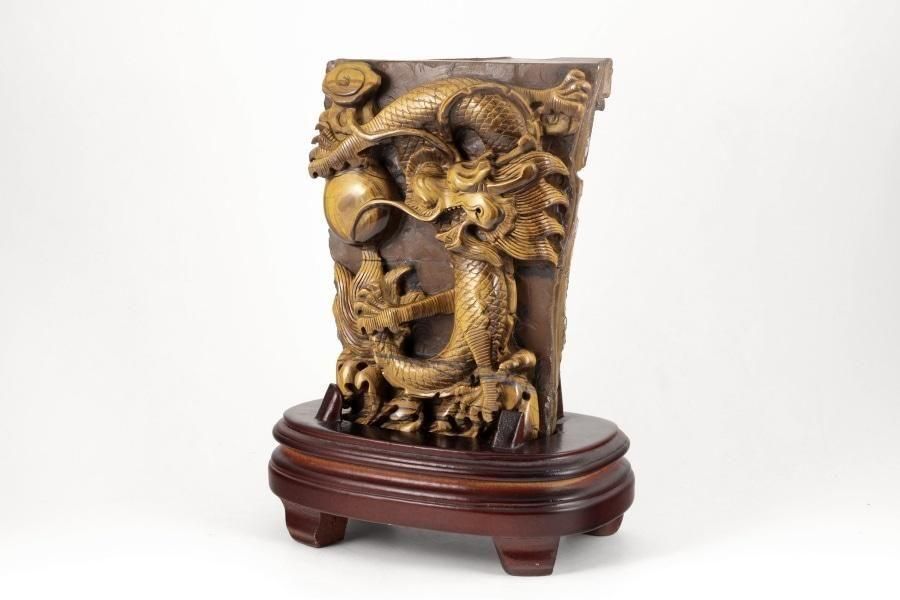 タイガーアイ 龍彫刻 置物 615g｜天然石 彫刻 通販 キラリ石