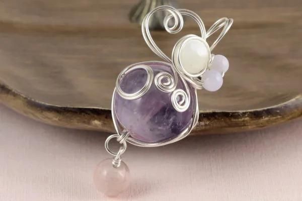 ワイヤーペンダントトップ 〜アメジスト〜 メイン画像