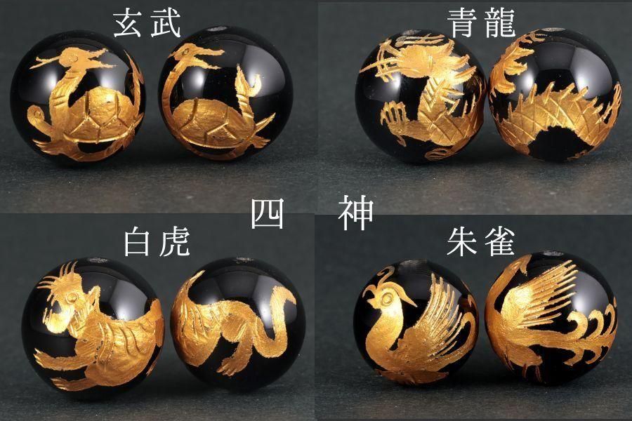 四神彫刻オニキス20mm×オニキスブレスレット｜天然石通販キラリ石