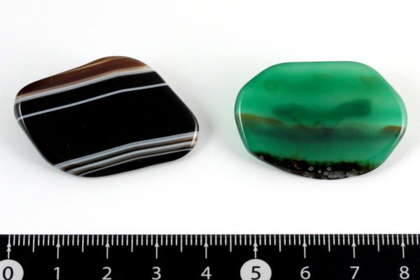 天然石ブローチ 2個セット 縞オニキス / クリソ