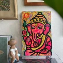 <img class='new_mark_img1' src='https://img.shop-pro.jp/img/new/icons1.gif' style='border:none;display:inline;margin:0px;padding:0px;width:auto;' />飾るだけで幸せなるってみんなが言う!!!!まりな画『Ganesha of Prosperity』輝きのガネーシャ(OC11-10-01)