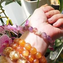 <img class='new_mark_img1' src='https://img.shop-pro.jp/img/new/icons15.gif' style='border:none;display:inline;margin:0px;padding:0px;width:auto;' />大特価!!ドリームコート&フェナカイトミックスブレス 内径16センチ 億女がつなぎました(OC11-14-07)