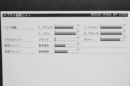 中古A3カラーレーザープリンター/RICHO/リコー IPSiO SP C720/カウンタ86380 USB LAN A3 カラー  自動両面プリント可能 - 中古コピー機・複合機・プリンターのことならイーコピー