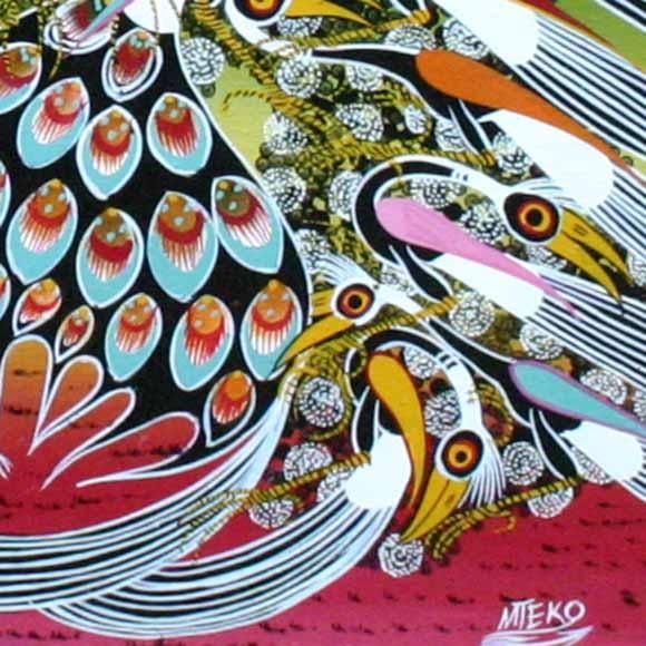 ティンガティンガアート ティンガティンガ・アート 348「鳥の楽園～朝日～」by ムテコLサイズ