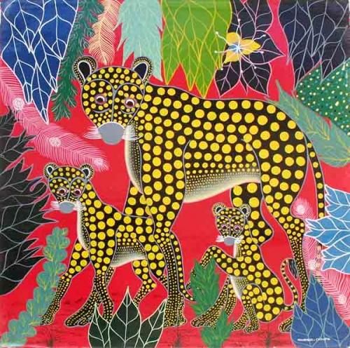 ティンガティンガアート 動物たちの絵画 Amazon｜ティンガティンガアート 『楽園の動物たち～キリンの