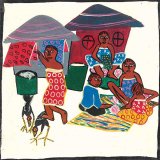 ティンガティンガ・アート 1632<br>「洗濯場のにぎわい〜アフリカの生活画」<br>by マトゥカ<br>Sサイズ