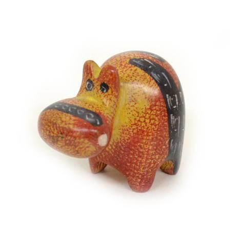 かばの置物 オレンジ