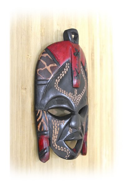 価格販売中 アフリカン ケニア製 木彫彩色 マスク お面 C 5577
