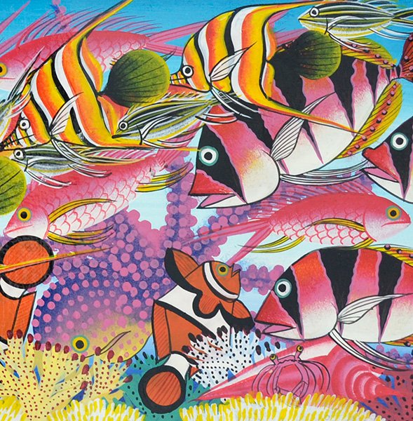 ティンガティンガ・アート 1688「アフリカの海～熱帯の魚たち」by 