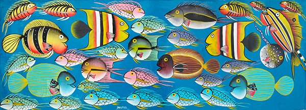 ティンガティンガ・アート 1612「アフリカの海～熱帯の魚たち」by 
