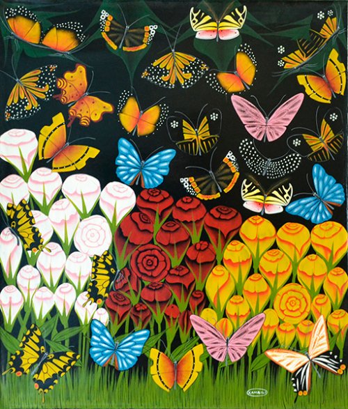 アート　アフリカ　蝶の羽　壁飾り
