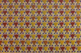 アフリカンプリント布 キテンゲ38『透かし編み』（青×赤）布 縦約105cm、横長さ1m単位で販売