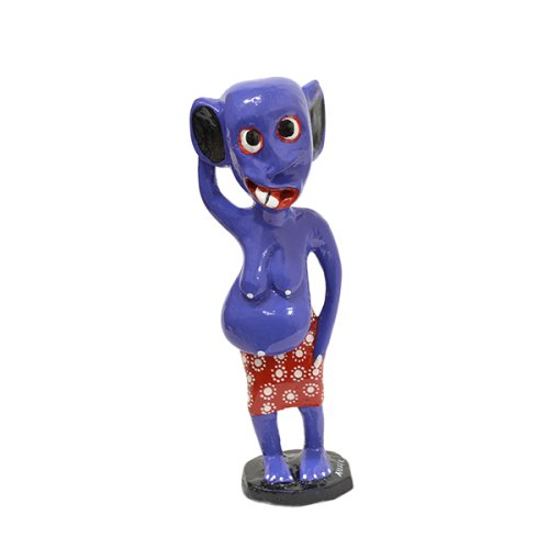 シャターニ人形 2 （ブルー×レッド）アフリカの精霊・妖怪ティンガ