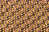 アフリカンプリント布 キテンゲ 88『カンパリオレンジ』（オレンジ×黒）布 縦約105cm、横長さ1m単位で販売