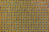 アフリカンプリント布 キテンゲ 91『フォリー』（青×黄）布 縦約105cm、横長さ1m単位で販売