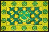 アフリカの布カンガ 84〜タンザニアの政党キャンペーン（緑×黄）大判サイズ〜復刻版カンガ〜